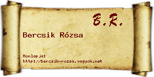 Bercsik Rózsa névjegykártya
