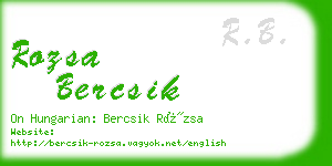 rozsa bercsik business card